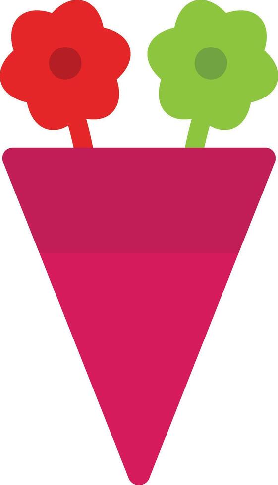 A flower bouquet in a pink triangle vector