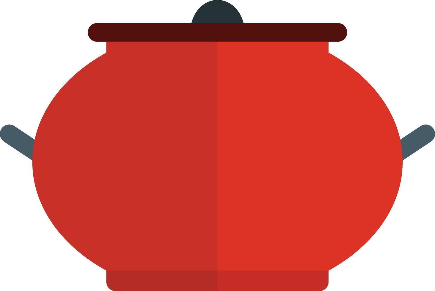 Red pot with lid on white background vector