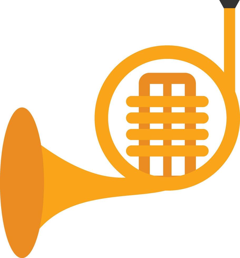 A trumpet with a black and orange handle vector