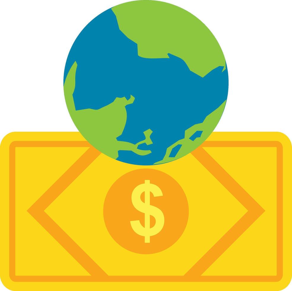 Money and earth icon vector