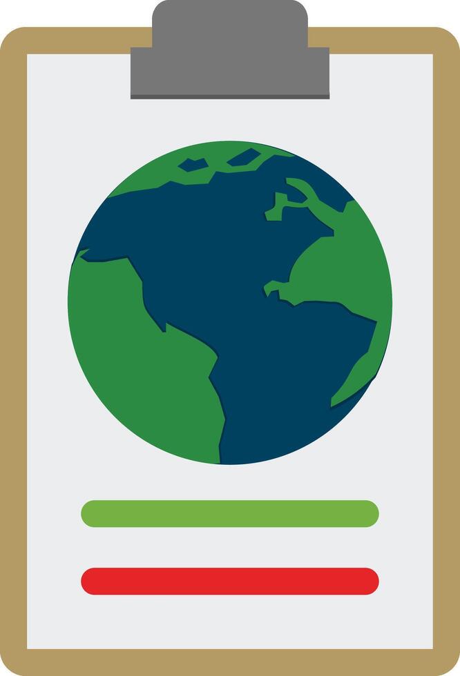 Clipboard with earth icon illustration vector