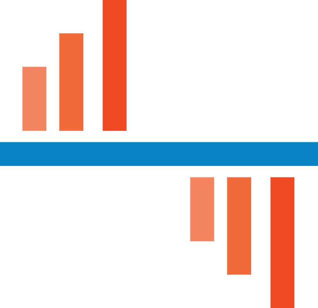 A bar chart with two different colors vector