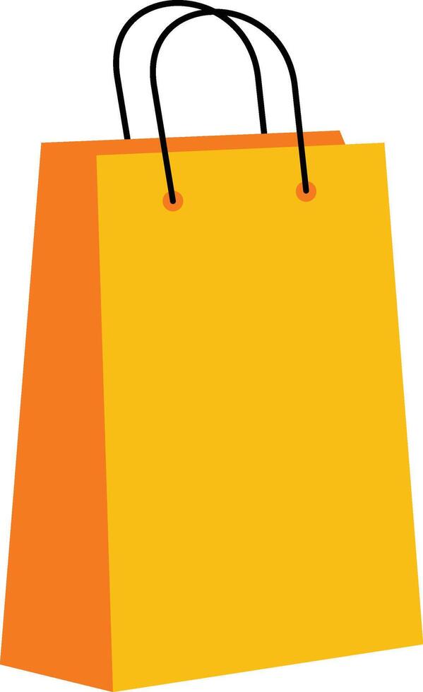 Yellow shopping bag clipart vector