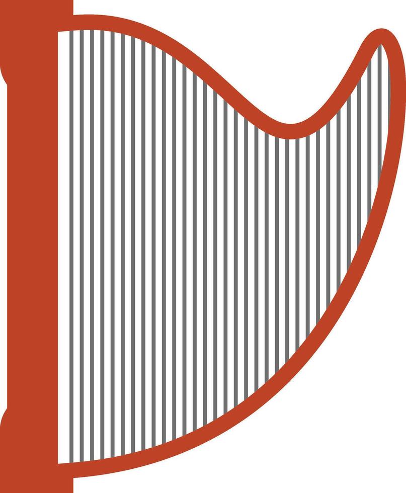 A harp with a red and black stripe vector