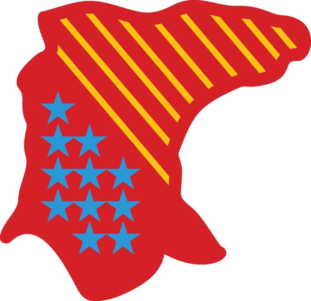 The state of minnesota is shown with stars on it vector