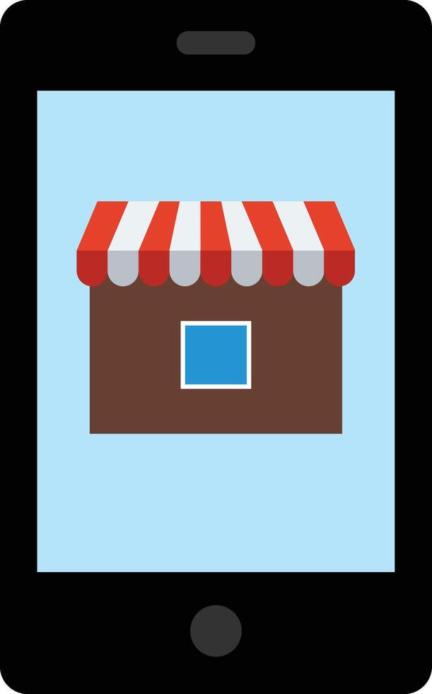 Mobile Shopping icon image. Suitable for mobile apps, web apps and print media. vector