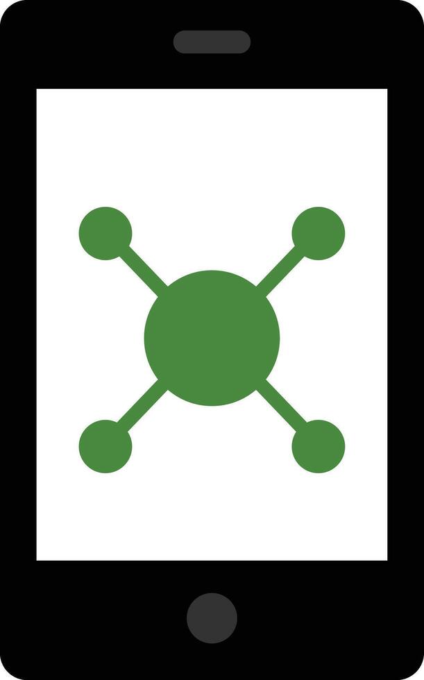 Mobile app icon with green circles vector