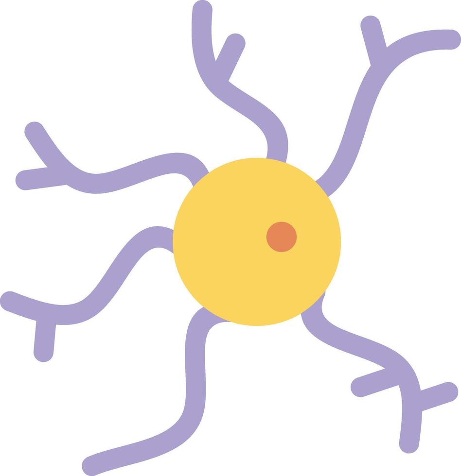 A neuron with a yellow center and orange spots vector