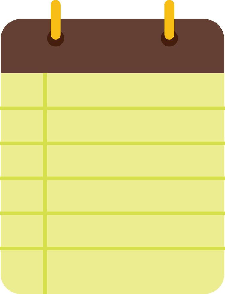 A yellow notepad with a pen on it vector