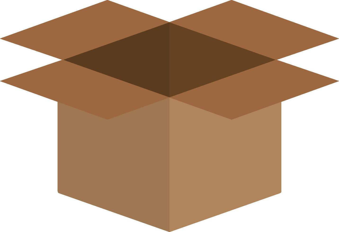 An open cardboard box on a white background vector