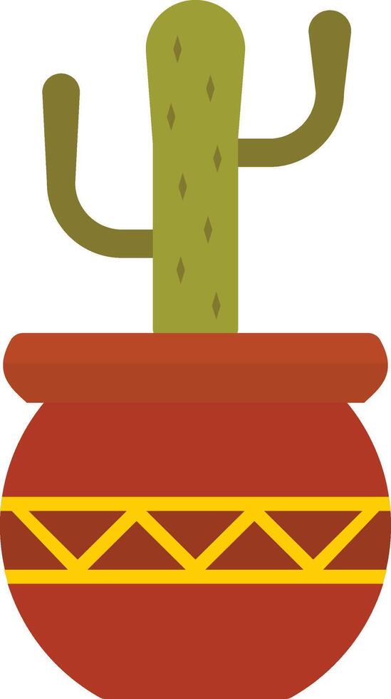 A cactus plant in a pot on a white background vector