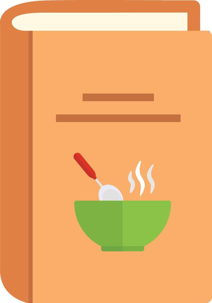 A book with soup and spoon on it vector
