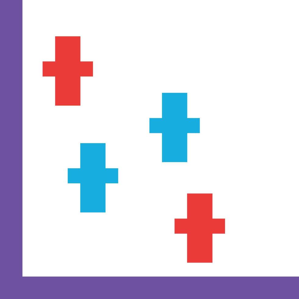 A purple square with four red and blue crosses vector