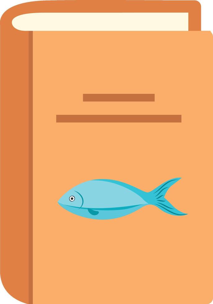 Fish icon on a book illustration vector
