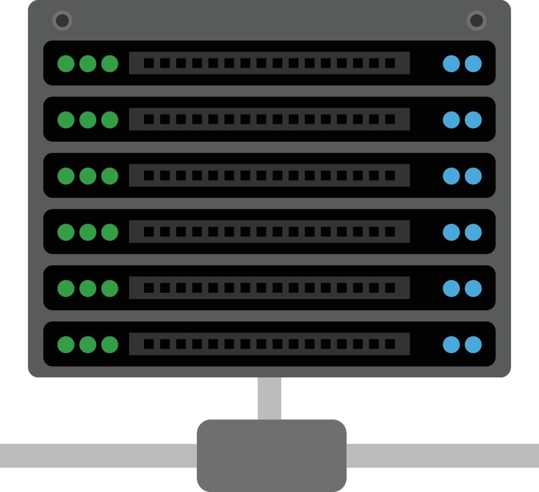 A server rack with multiple servers on it vector