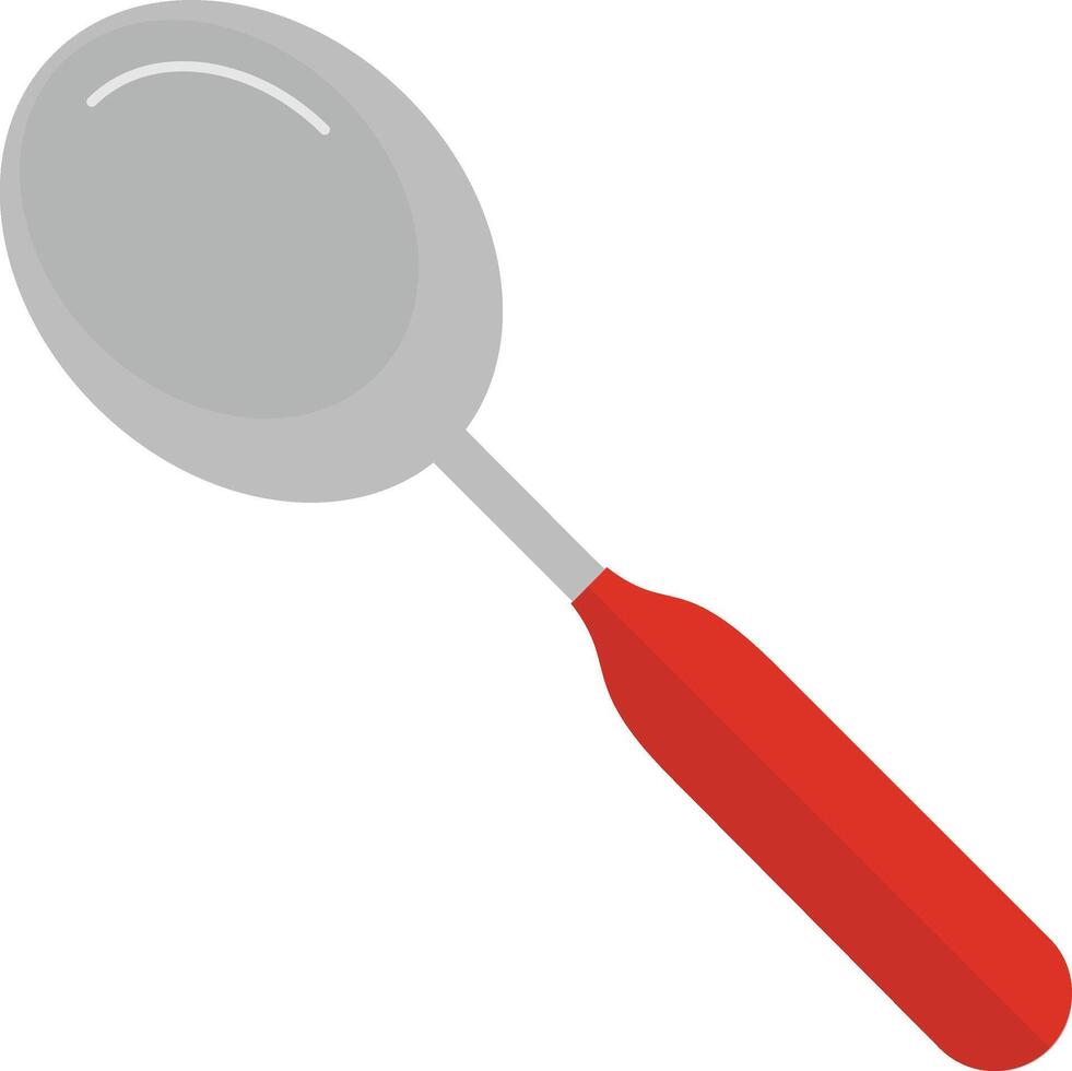 A spoon with a red handle on a white background vector
