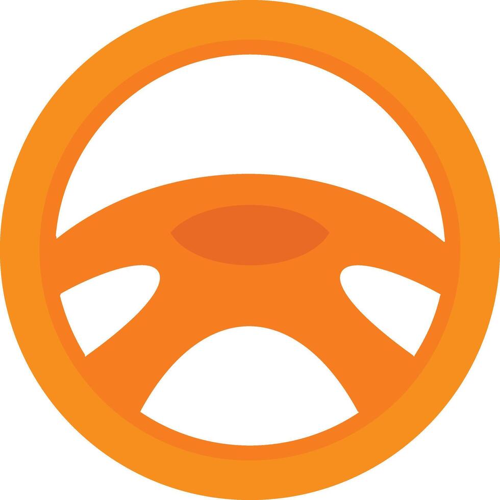 A steering wheel icon in orange vector
