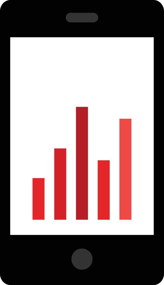A smartphone with a bar chart on the screen vector