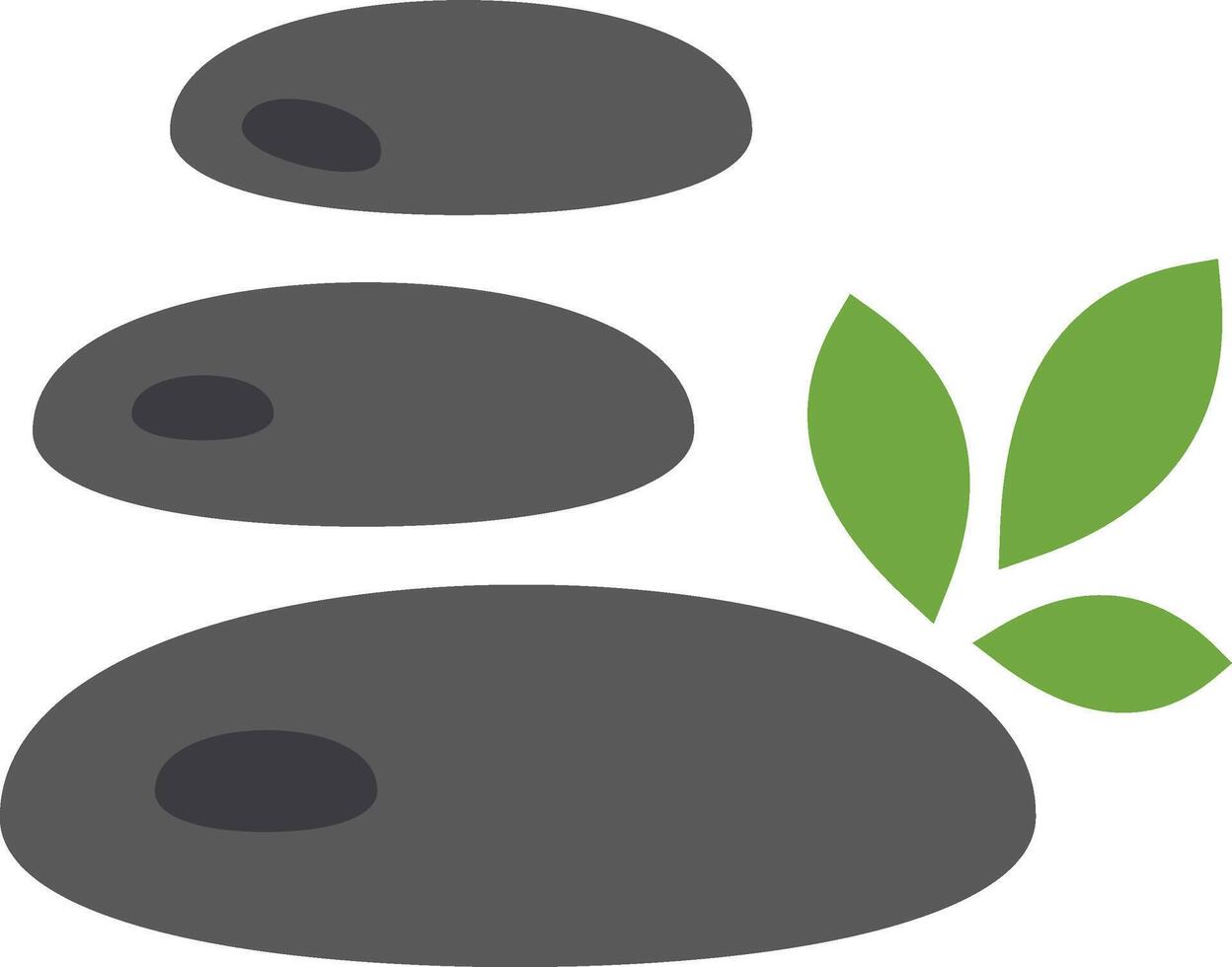 A stack of stones with green leaves vector