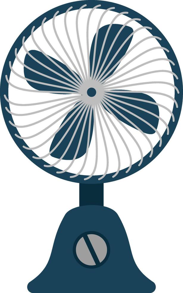 A fan with a blue and white background vector