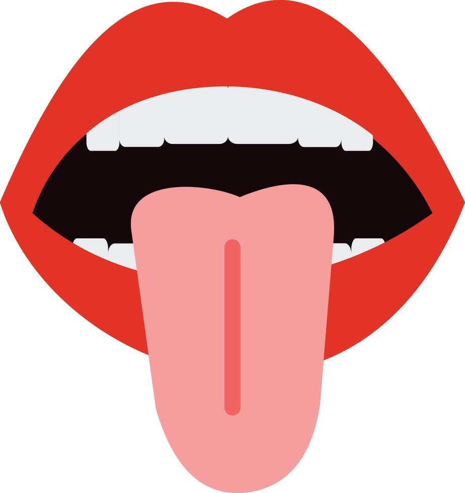 A tongue sticking out of a woman's mouth vector