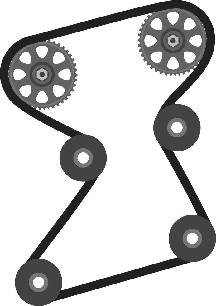 A timing belt and gear on a white background vector