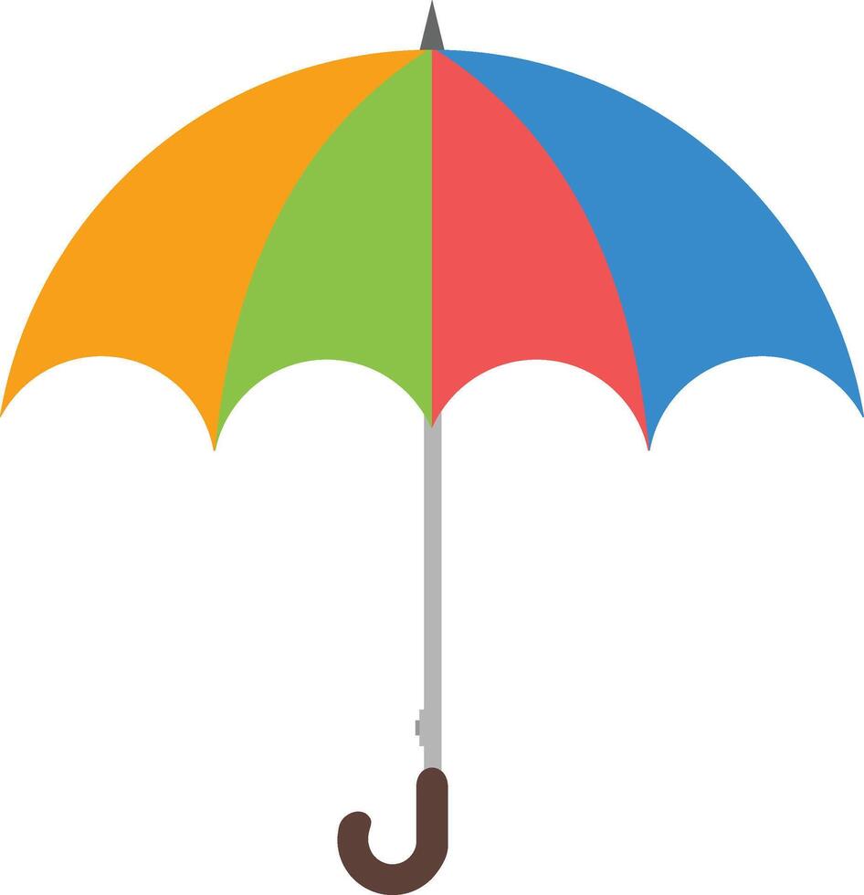 An umbrella with a colorful umbrella on a white background vector