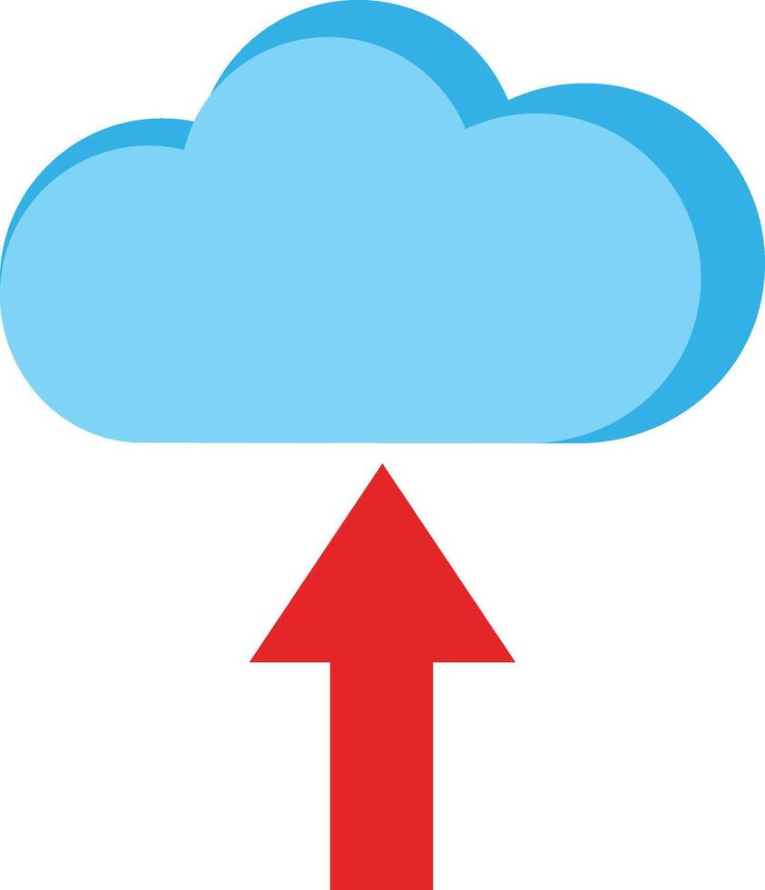 A cloud with an arrow pointing up vector