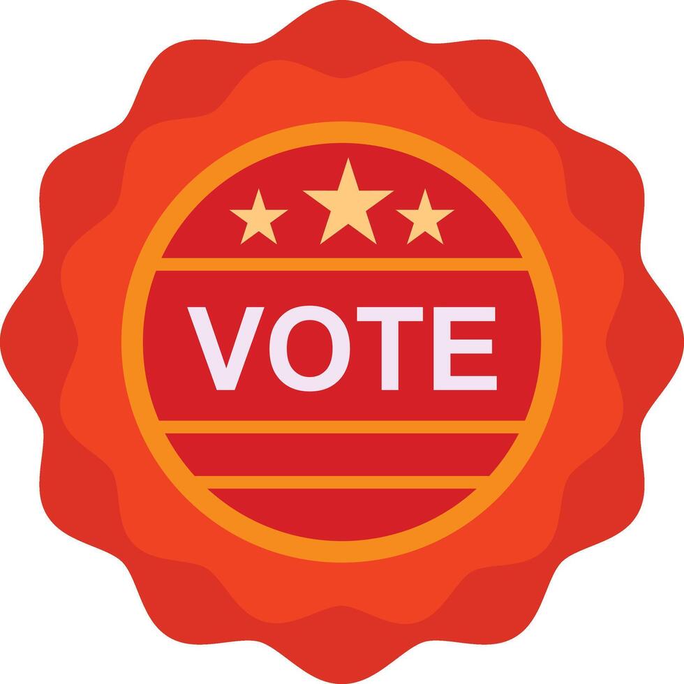 A red badge with the word vote on it vector