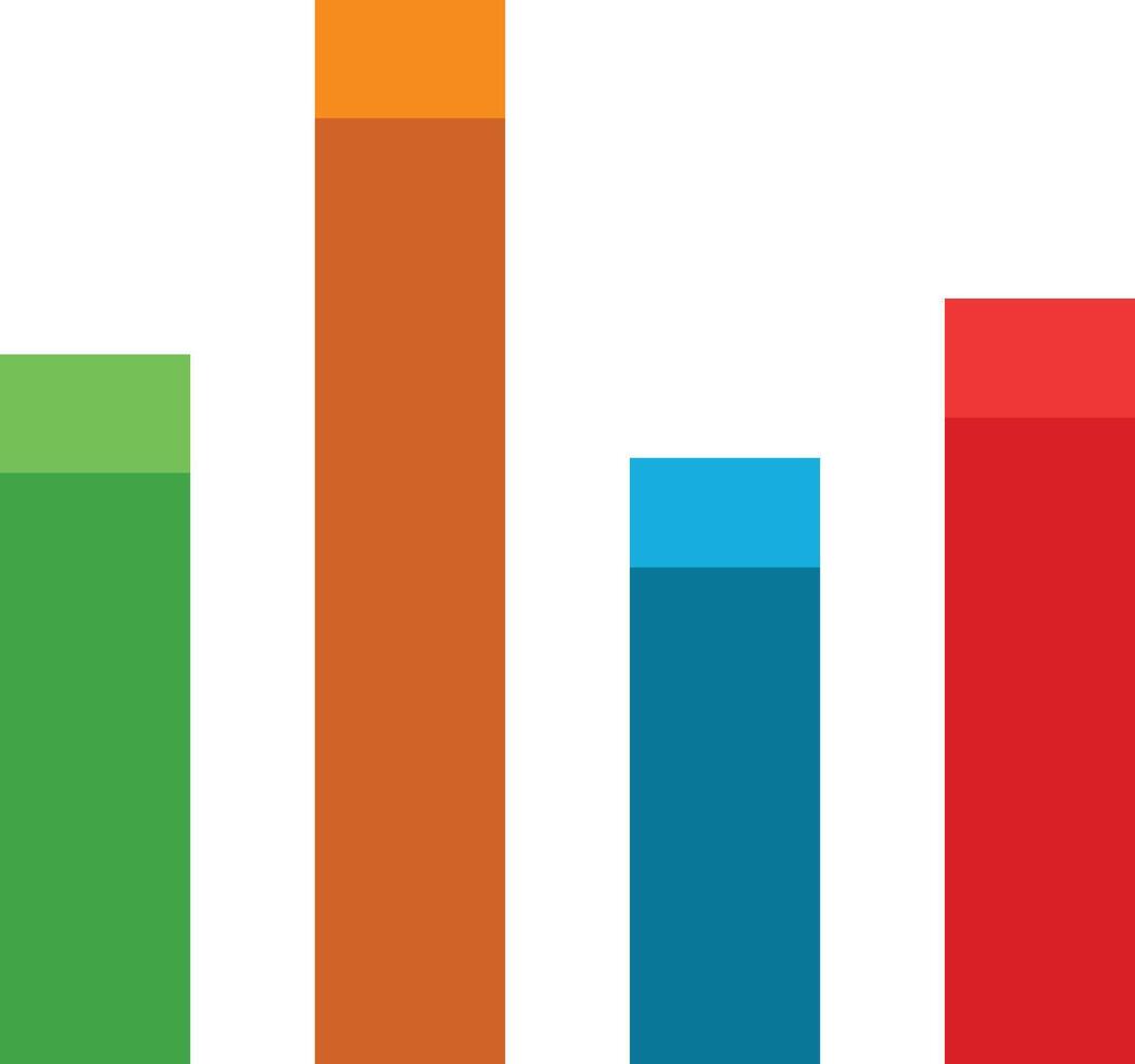 A colorful bar chart with different colors vector