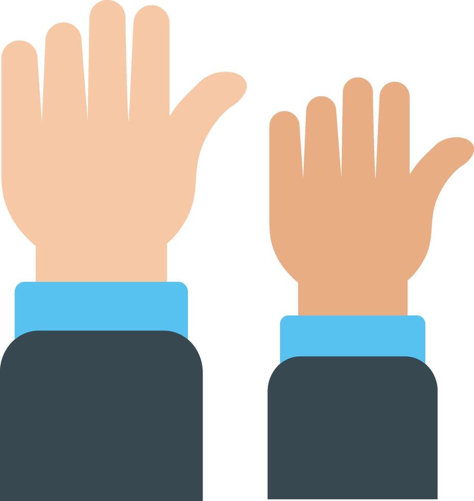 Two hands with one raised up and one down vector