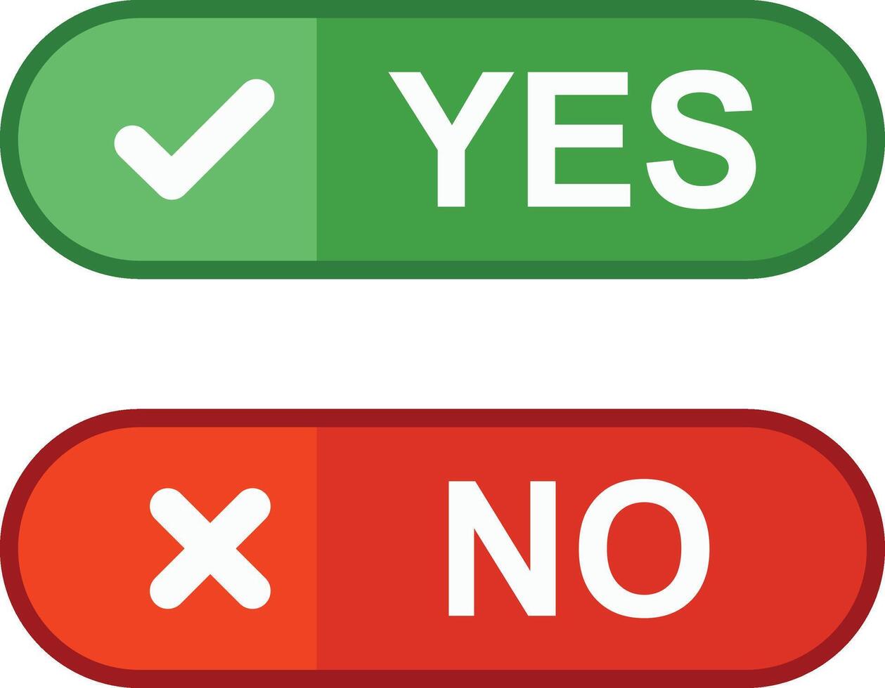 Yes and no buttons on a white background vector