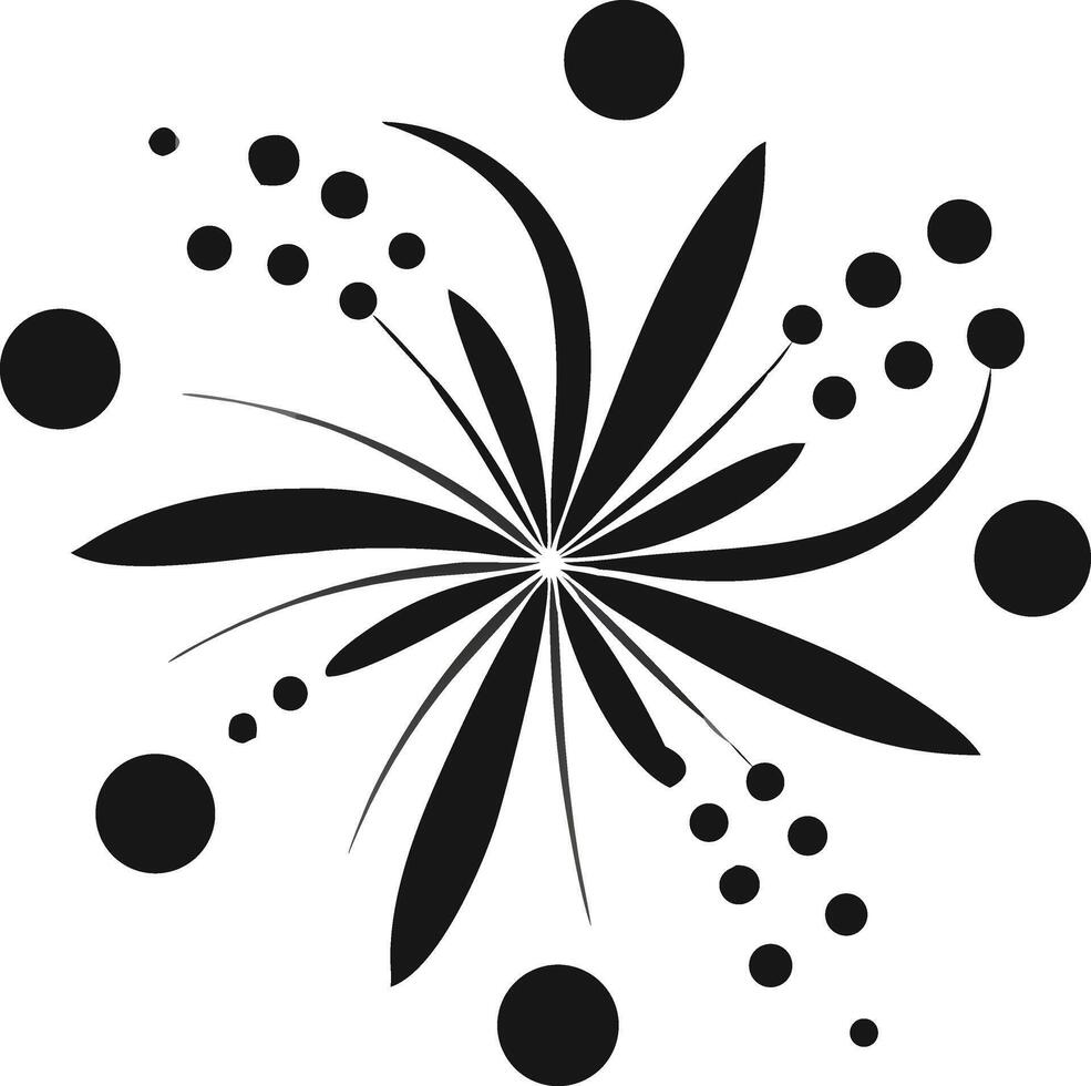 Abstract Floral Element With Circles Decoration vector