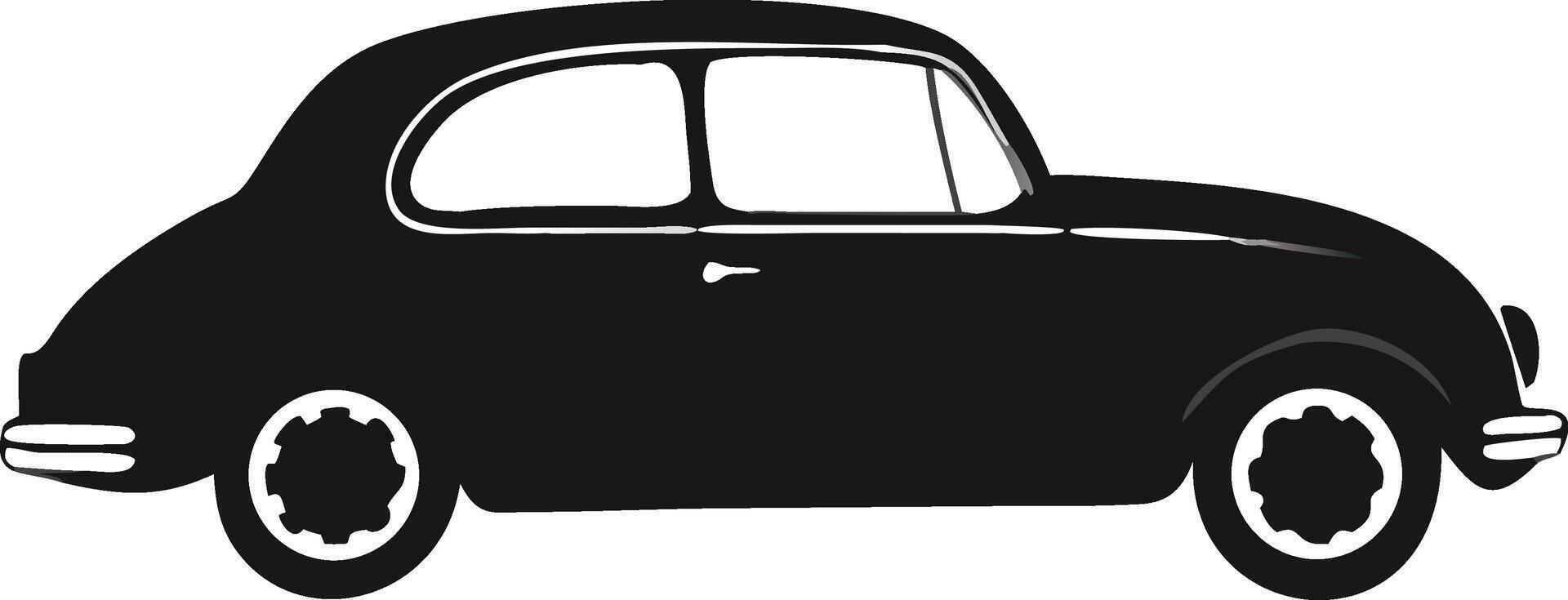 Black And White Classic Car Illustration vector