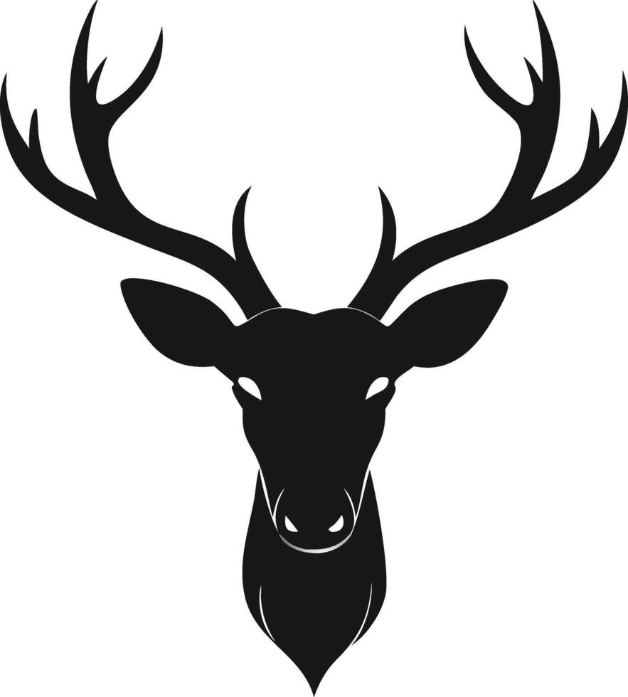 Black And White Deer Head Silhouette vector