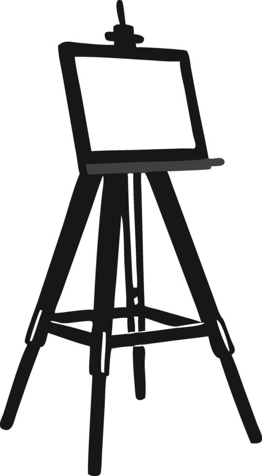Black And White Easel Artistic Silhouette vector