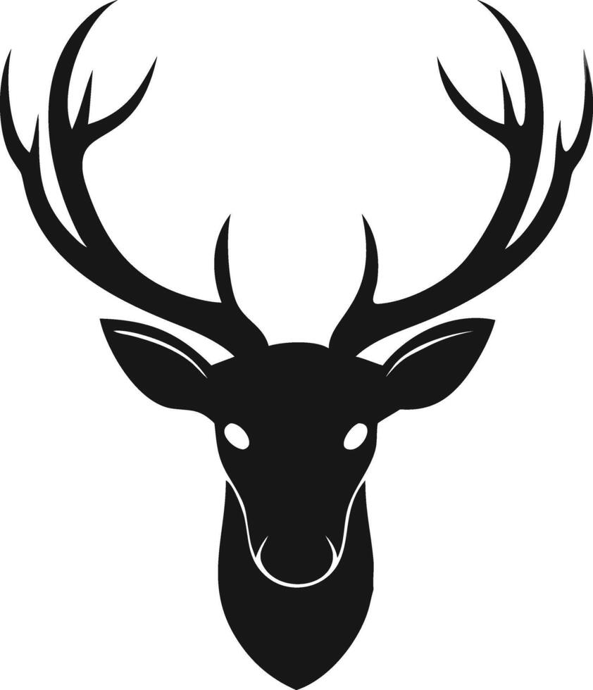 Black And White Deer Head Illustration vector