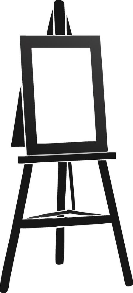 Black And White Easel Silhouette vector