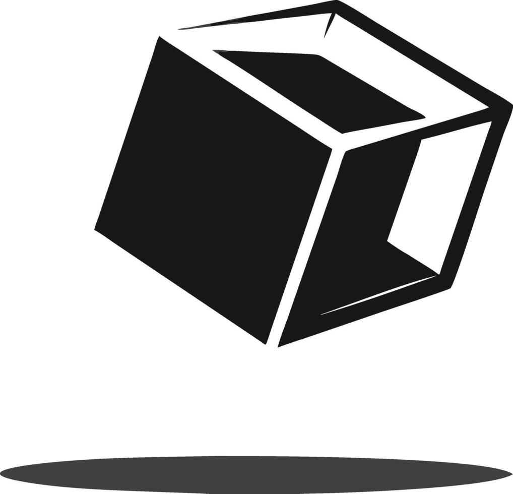 Abstract Black And White Cube Illustration vector