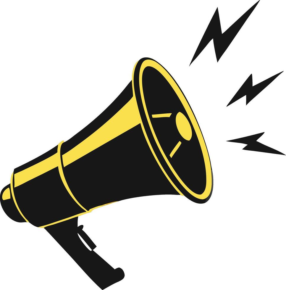 Announcing With Megaphone Illustration Graphic vector