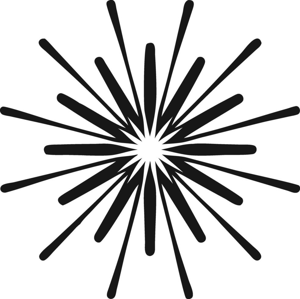 Abstract Burst Design Black And White vector
