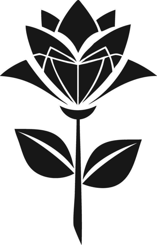 Abstract Black Flower Illustration On White Background vector
