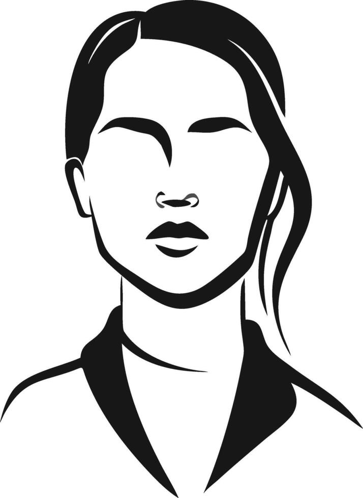 Abstract Woman Portrait Black And White vector