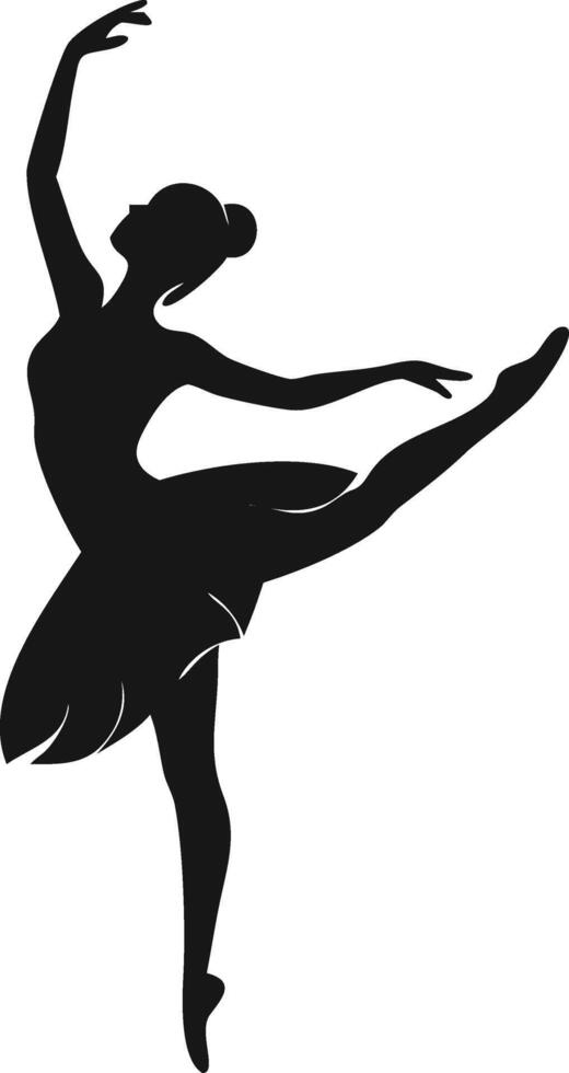 Ballerina Silhouette In Ballet Dance Position vector