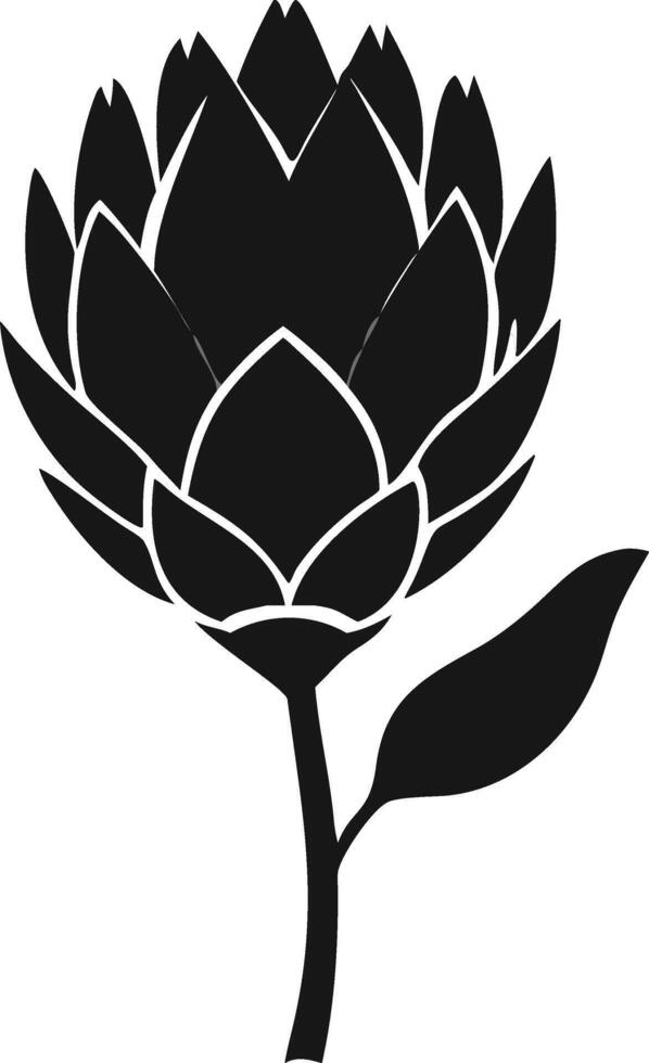 Black And White Artichoke Plant Illustration vector