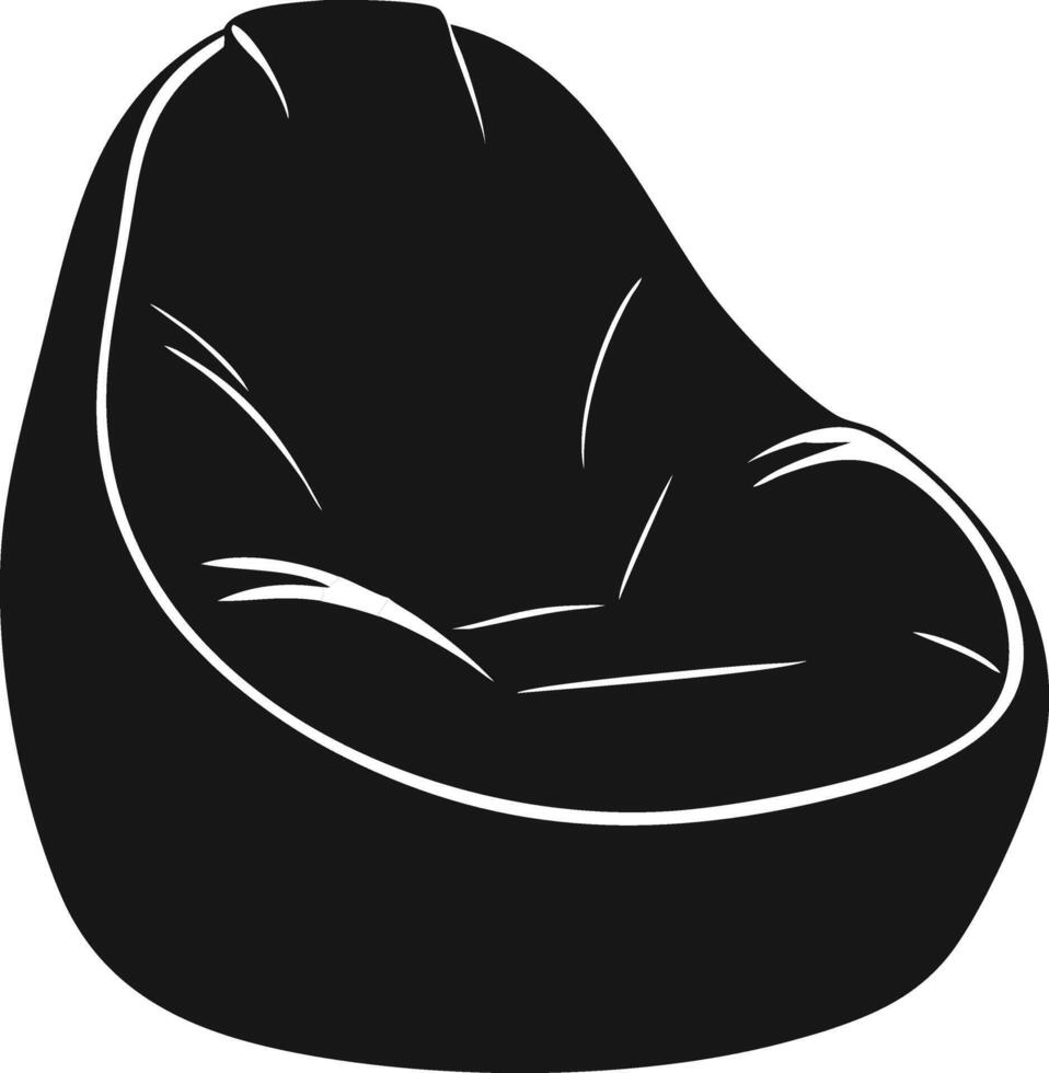 Black And White Bean Bag Illustration vector