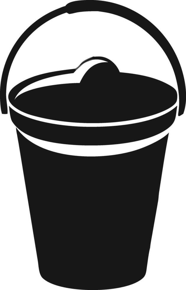 Black And White Bucket Illustration Graphic vector