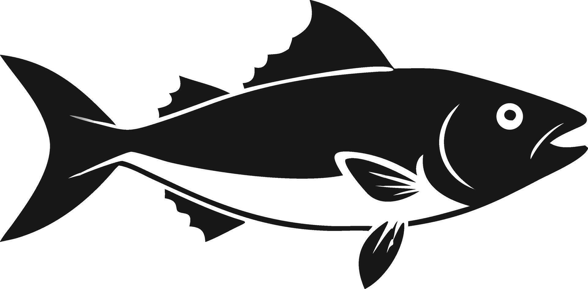 Black And White Fish Illustration vector