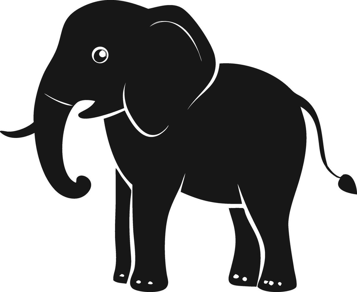 Black And White Elephant Graphic vector