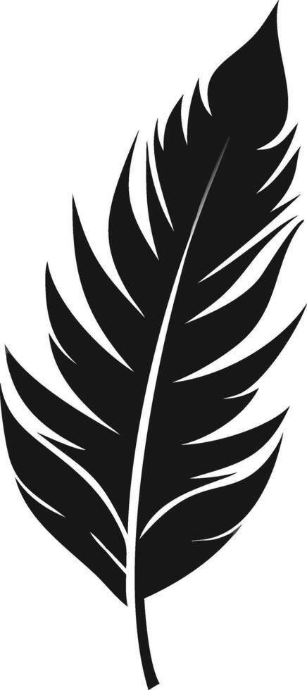 Black And White Feather Elegant Silhouette vector